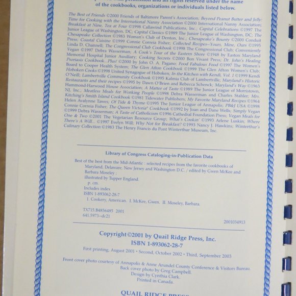 Best of the Best from the Mid-Atlantic Cookbook by Gwen McKee Barbara Moseley PB - Picture 7 of 11